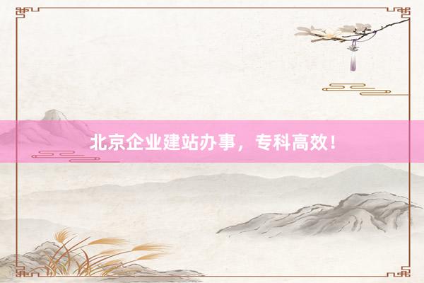 北京企业建站办事，专科高效！